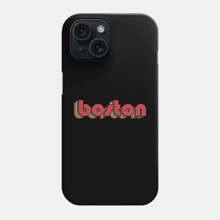 Boston - Retro Rainbow Typography Style 70s Phone Case