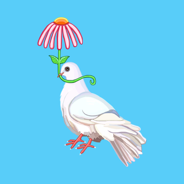 Dove with Flower Umbrella - Dove - Phone Case