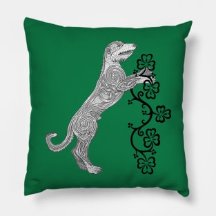 Rampant Celtic Knotwork Irish Wolfhound Pillow