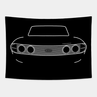 Triumph 2000 early Mk2 1970s classic car white outline graphic Tapestry