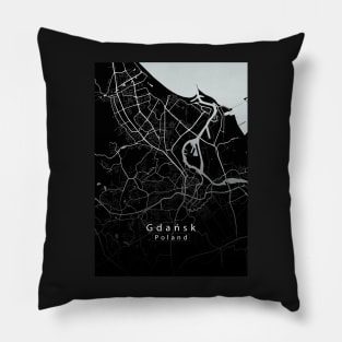 Gdansk Poland City map dark Pillow