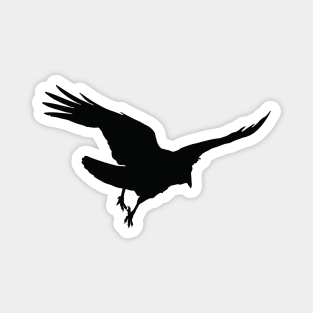 Flying Raven Black Bird Silhouette Magnet