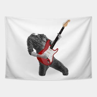 Rock n Roll Guitar Player, Red Tapestry