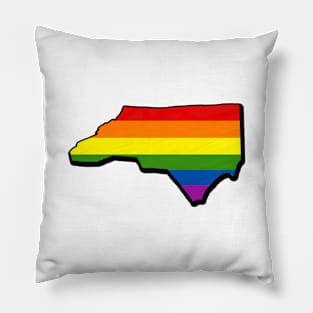 Rainbow North Carolina Outline Pillow