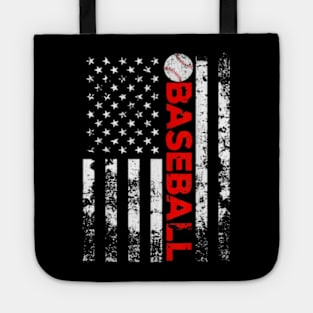 Baseball Lover American Flag Tote