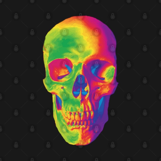 Rainbow Skull by childofthecorn