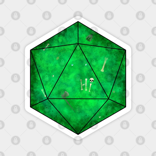 Gelatinous Cube D20 says Hi Magnet by Vivid Chaos