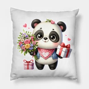 Valentine Love Panda Bear Pillow