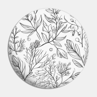 Herbs Lineart Pattern #001 Pin