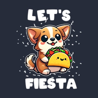 Lets Fiesta Cute Corgi Dog Tacos T-Shirt