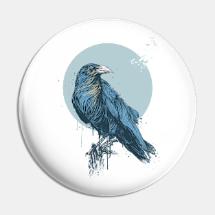 Blue crow Pin