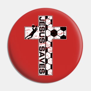 Soccer Jesus Saves Goalie Keeper Christian Cross Pin