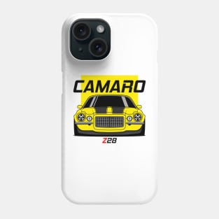 Front Racing Yellow Camaro Z 28 Phone Case