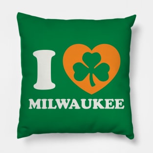 St Patricks Day Milwaukee Wisconsin Irish Shamrock Heart Pillow