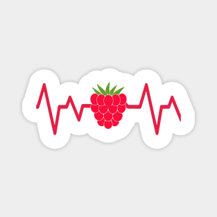 raspberry heart beat funny cute for fruit lover mom art vegetarian Magnet