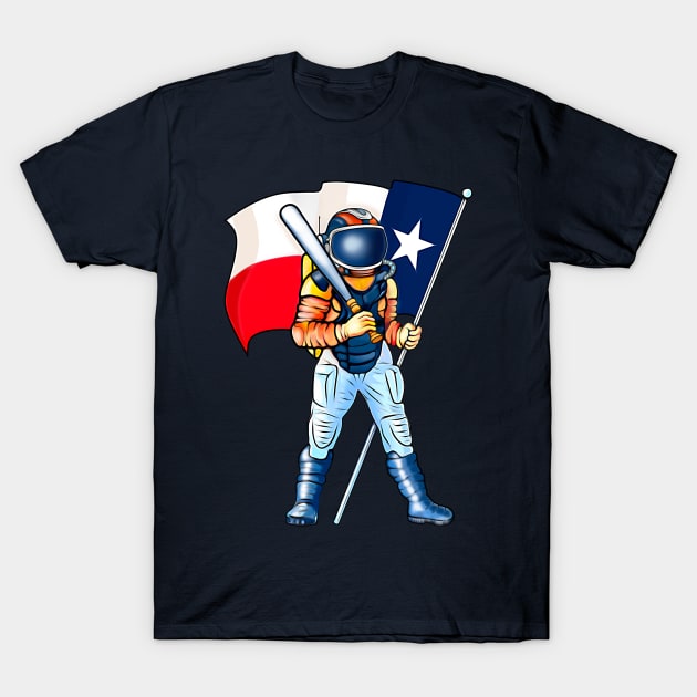 SafSafStore Houston Astros World Series Champ Texas Flag Astronaut Space City T-Shirt