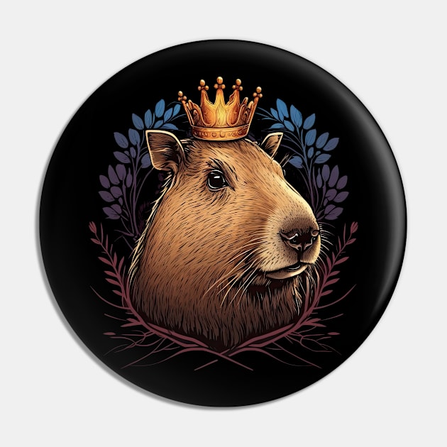 King Capybara Pin by JayD World