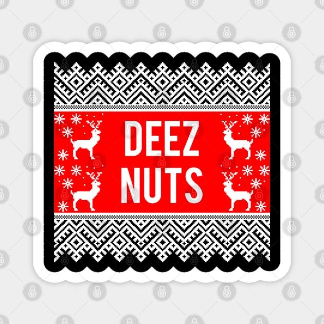 Deez Nuts Meme Ugly Christmas Sweater Magnet by lightbulbmcoc