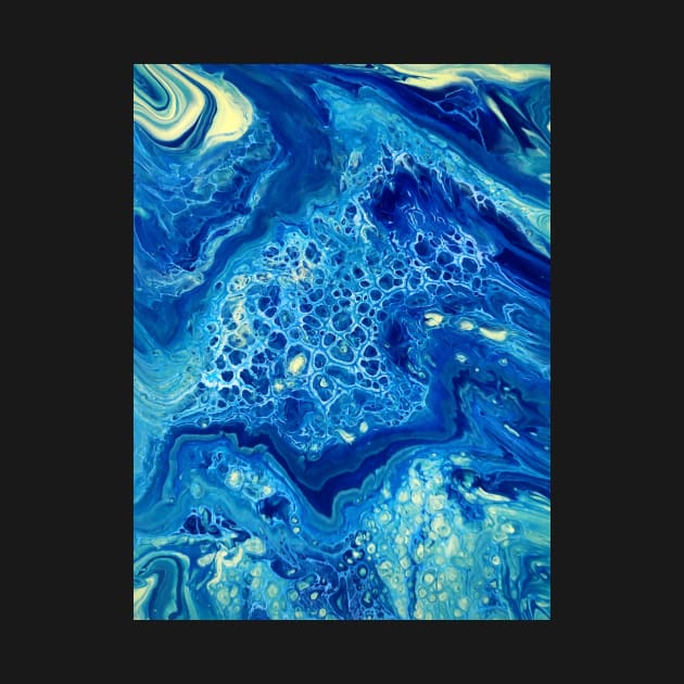 Azurite- Abstract Acrylic Pour Painting by dnacademic