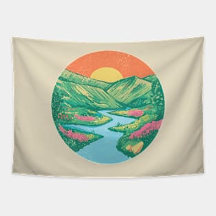 Sunrise Mountains Tapestry