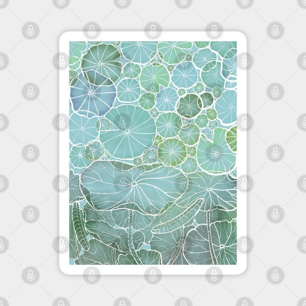 Water Lily Leafs Magnet by Cheese_Wen Art