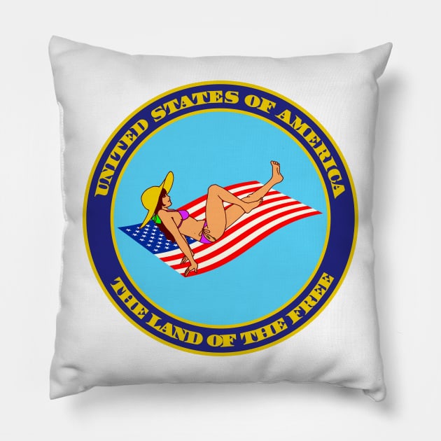 Land of the free Pillow by Soll-E