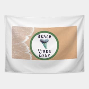 Beach Vibes Only Light Blue Atlantic Fossils Shark Tooth Print Tapestry