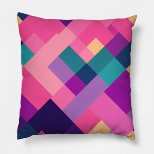 Pink Abstract Geometric Pattern Pillow