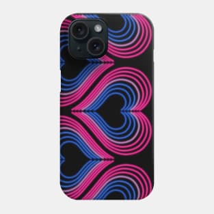 Bisexual Neon Light Hearts Phone Case