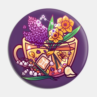 Gemini Zodiac Teacup Pin