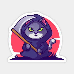 Cat with scythe Magnet