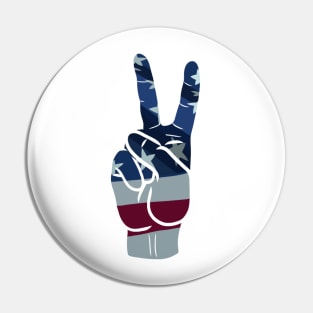 Peace Hands: American Flag Pin