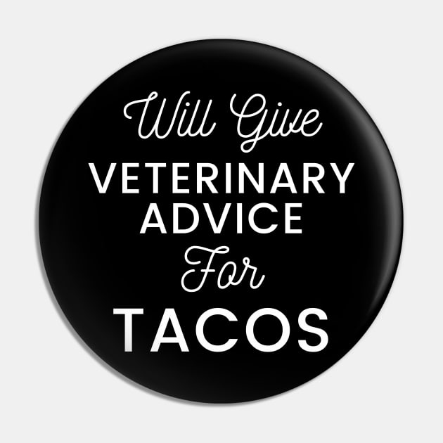 Will give veterinary advice for tacos typography design for Mexican food loving Vets Pin by BlueLightDesign