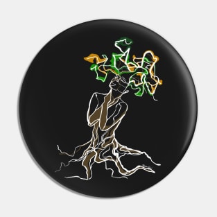 Single Line - Roots (White) Pin