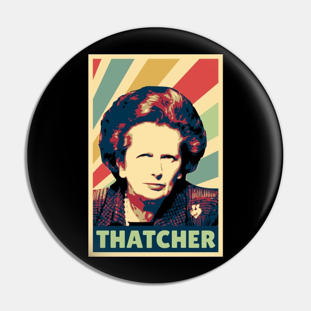 Margaret Thatcher Vintage Colors Pin by Nerd_art