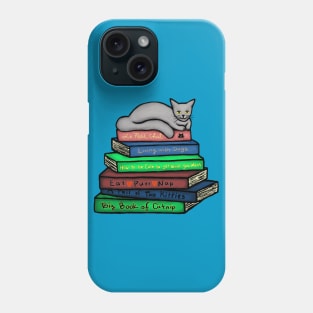 Cat Nap on Books Phone Case