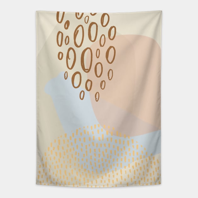 Abstract mid century shapes Tapestry by NJORDUR