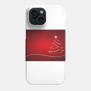 Simple red Xmas pattern with tree Phone Case