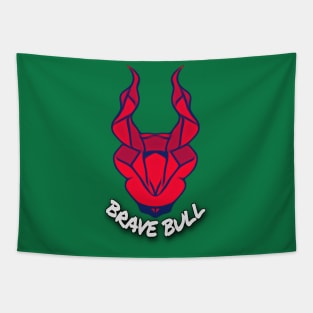 BRAVE BULL - RED Tapestry