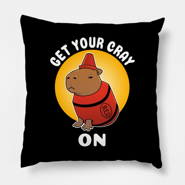 Get your cray on Capybara Crayon Costume Pillow by capydays