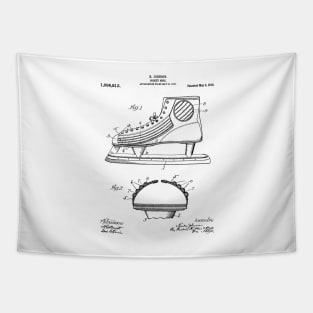 Ice Hockey Skates Patent - Ice Skates Art - Black And White Tapestry