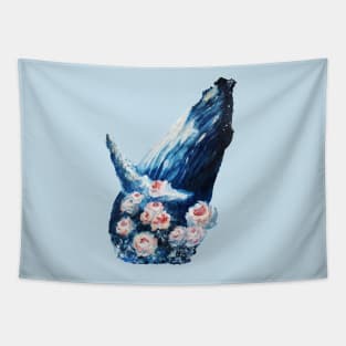 Whale and roses Tapestry