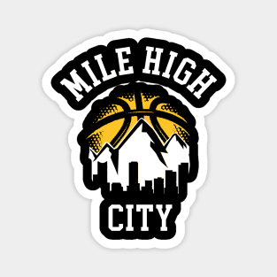 Classic Mile High City Denver Basketball Magnet