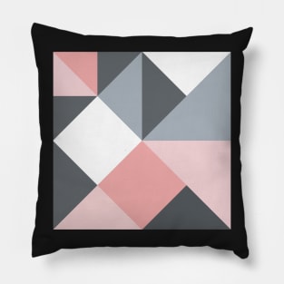 Geometric Pattern in Gray and Pink Pillow