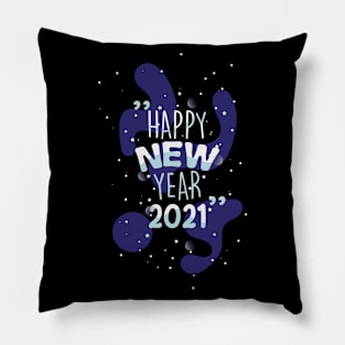 Happy new year 2021 hand lettering Pillow