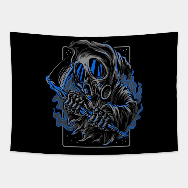 Reaper Scythe Smoke Blue Tapestry by BradleyHeal