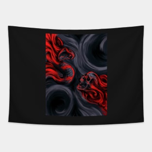 Skull & Snake (red) Tapestry