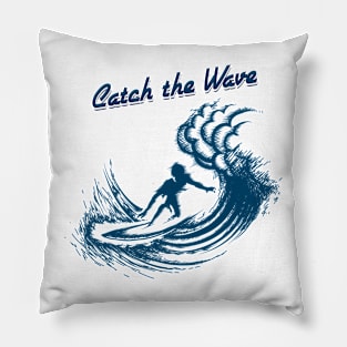 Surfer riding big wave Pillow