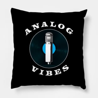 Analog Vibes Blue Vinyl Record T-Shirt Pillow