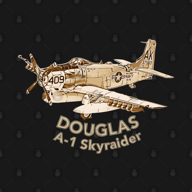 Douglas A-1 Skyraider by aeroloversclothing